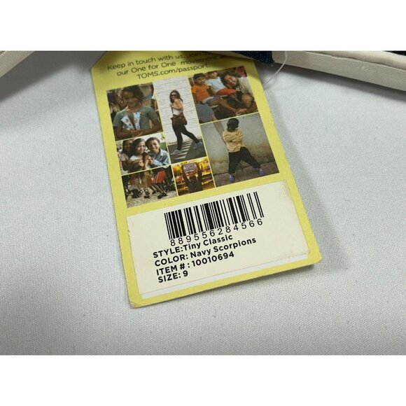 TOMS Tiny Classic Canvas‎ Toddler 9 Navy Scorpions Style #10010694 - Picture 8 of 8